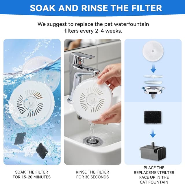 Detalle 1 de Replacement cat fountain filters 20 pack