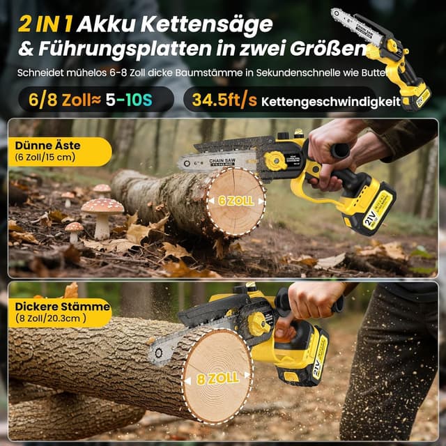 Thumbnail 1 de Mini Kettensäge 8000mAh 1000W