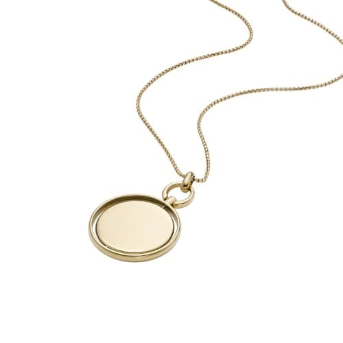 Detalle 2 de Fossil Collar redondo dorado en acero inoxidable