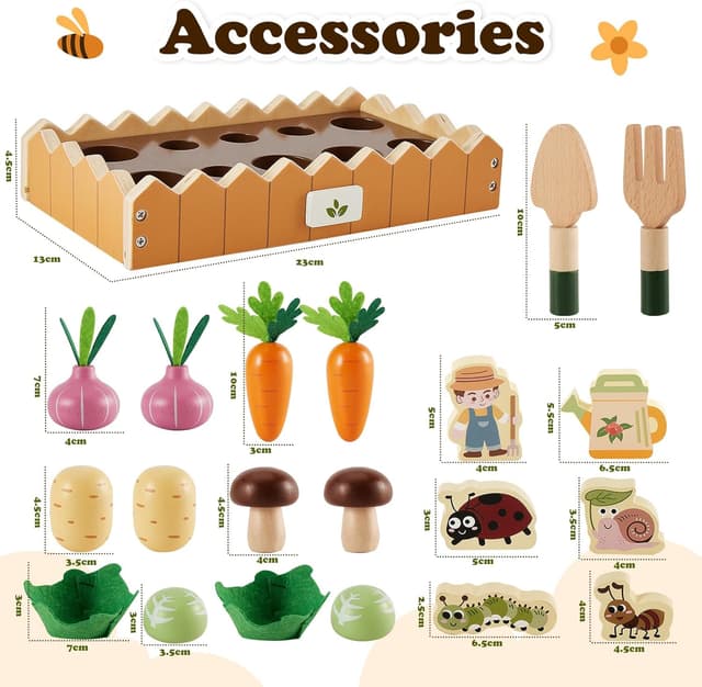 Thumbnail 4 de HERSITY Carrot Harvest Wooden Toy for Toddlers