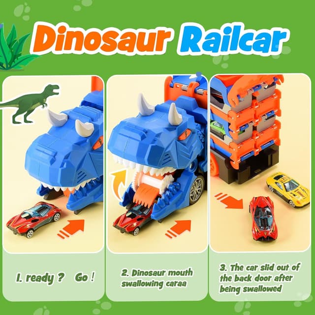 Detalle 2 de EUTOYZ Dinosaur Transport Truck 3-in-1