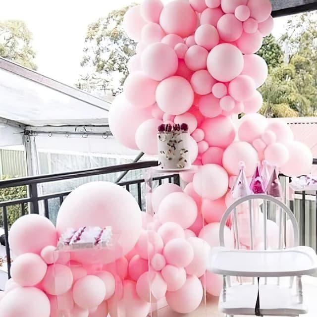 Detalle de PartyWoo Baby Pink Balloons 152-Piece Pastel Light Pink Latex Balloon Arch Kit (18, 12, 10, 5 inch)