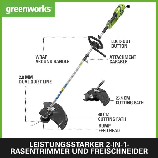 Detalle 2 de Greenworks Elektro-Rasentrimmer GST1246 (230V, 1.200 W) mit 40 cm Schnittbreite