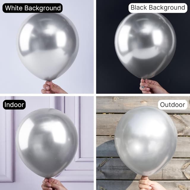 Thumbnail 1 de PartyWoo Metallic Silver Balloons 12in ๐