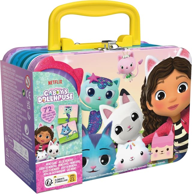 Detalle de Gabby et la Maison Magique – Mémo Valisette Gabby Chat (72 cartes, 36 paires) jeu de mémoire dès 3 ans