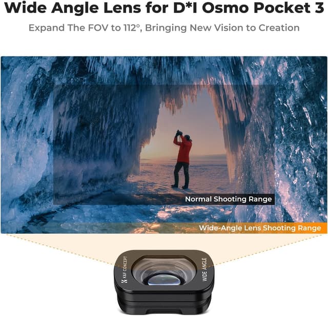 Detalle de K&F CONCEPT 6-pack Filter Kit for DJI Osmo Pocket 3: 10X Macro + 1.2X Anamorphic + 112° Wide + ND8/ND32/ND128