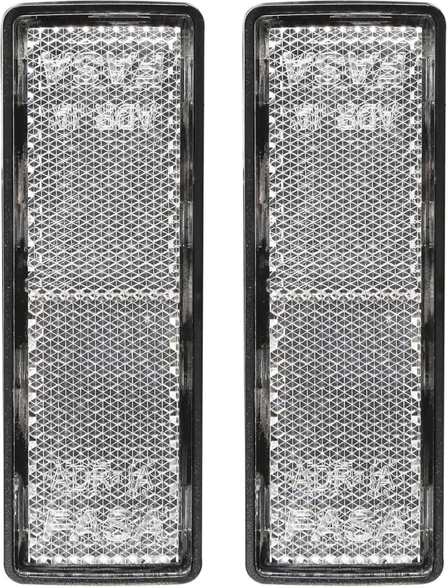 Detalle 2 de AGRISHOP 2x Red Stick-On Round Reflectors (Ø60mm) for Gate Posts, Fences & Caravan Vehicles