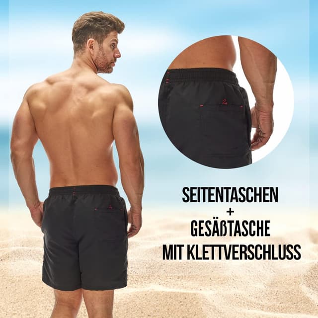 Detalle 2 de Zagano Herren-Badeshorts schnelltrocknend S-6XL