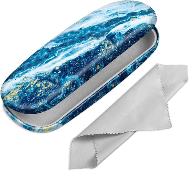 Detalle de FINTIE hard shell glasses case with microfibre lining and cleaning cloth