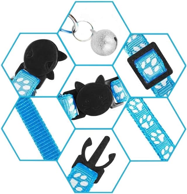 Detalle de BOW CALICO Reflective Cat Collar 19-32 cm