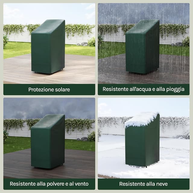 Detalle de WOLTU Copertura protettiva per sedie e sdraio da esterno in PE, telo anti-UV impermeabile 68x96x110/150 cm