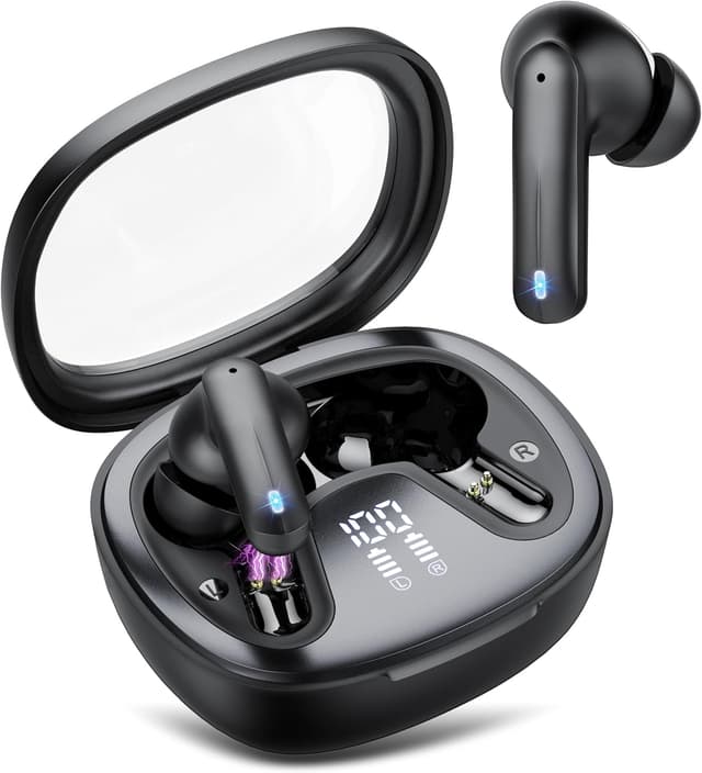 Detalle de AI Kopfhörer Übersetzer 3-in-1 Translator Earbuds mit Bluetooth 5.4 – Schwarz (135 Sprachen)