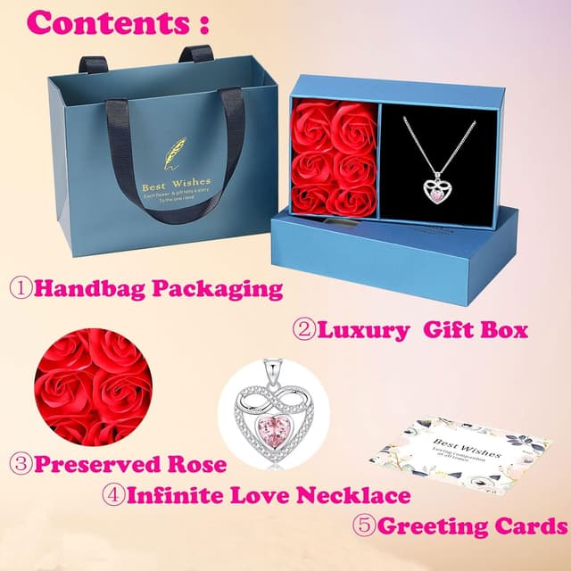 Thumbnail 2 de TIZU Collana donna Cuore Amore infinito con rosa