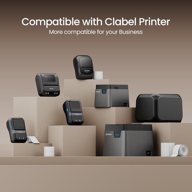 Detalle de CLABEL 6 rotoli nastro termico bianco 50x40 mm per stampanti di etichette