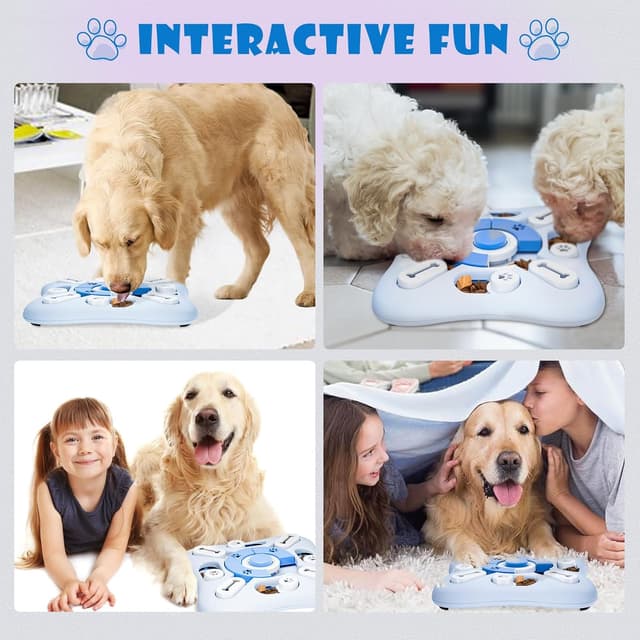 Thumbnail 6 de Hundespielzeug Intelligenz: Quietschgeräusche & Leckerli-Spiel für IQ-Training, waschbar (weiß)