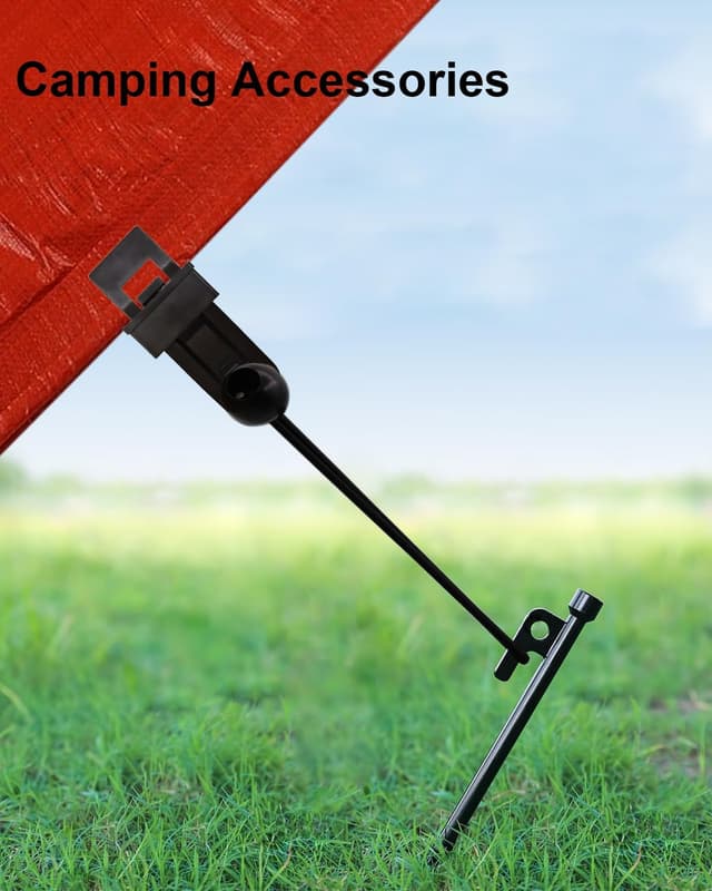 Detalle de 20pc Heavy-Duty Tarpaulin Clips & 6 Inch Bungee Balls Set (Black)