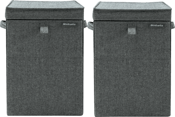 Detalle de Brabantia Wäschebox Pepper Black Doppelpack 35 L