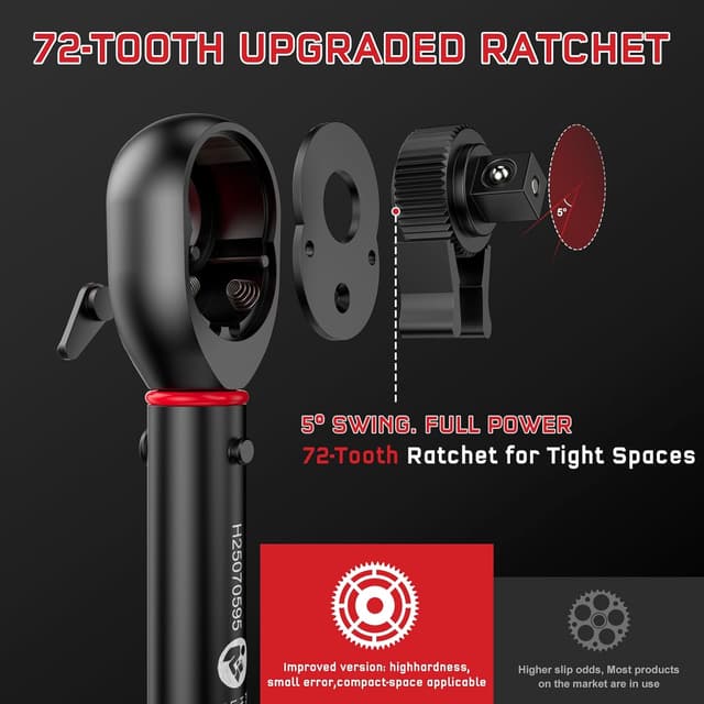 Detalle de HYCHIKA 1/2" torque wrench 40-220 Nm