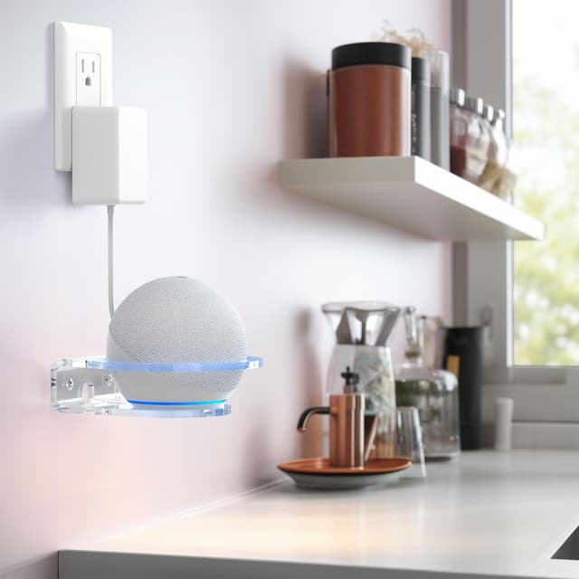 Thumbnail 6 de HomeMount Wandhalterung für Echo Dot (4./5. Gen), Dot Max & HomePod mini – transparente Acryl-Lautsprecherhalterung (2 Stück)