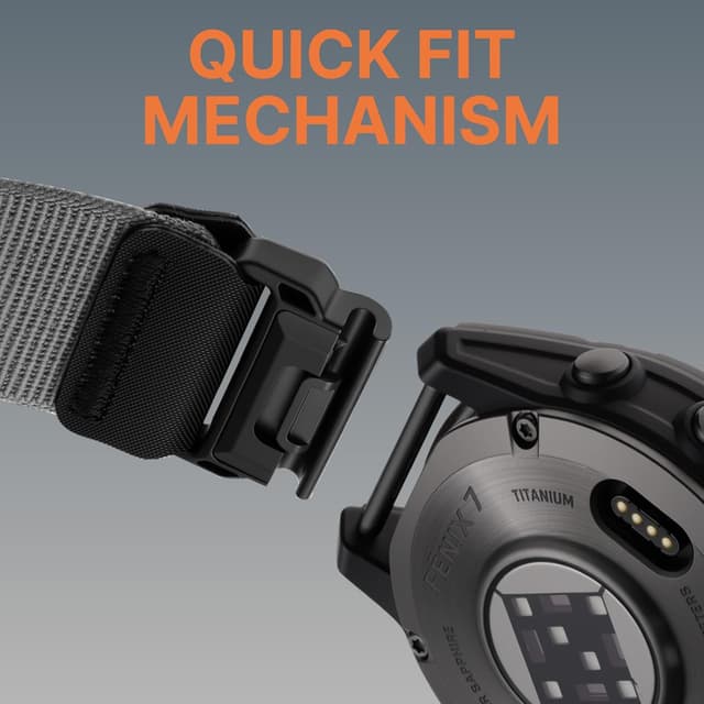 Thumbnail 6 de Bandletic QuickFit 22mm nylon strap compatible with Garmin Fenix 6/7/8 and Forerunner 965/955