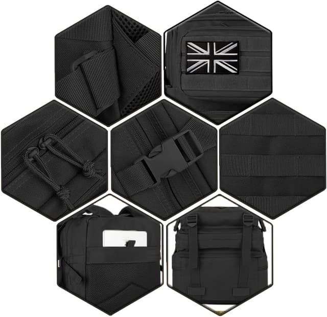 Detalle 2 de QT&QY 45L Military Tactical Backpack (MOLLE) – 3-Day Bug Out / Hiking Rucksack
