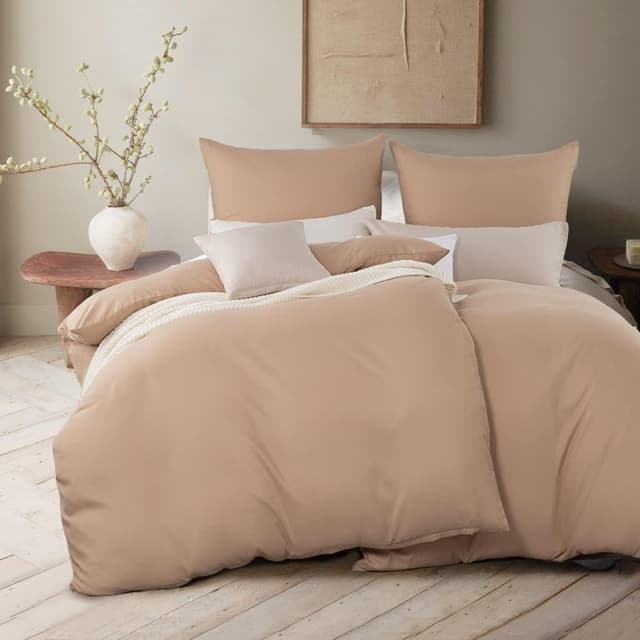 Detalle 2 de Beqnat Kissenbezug 40 x 80 Beige, 2er-Set – Kopfkissenhülle aus 100% Mikrofaser, bügelfrei & knitterfrei