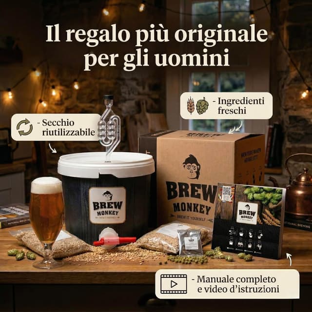 Detalle 1 de Brew Monkey Kit per fare la birra bionda Bionda – Kit base da 5 L (6,4% vol.)