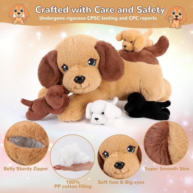 Detalle 2 de gnomantic 5 Pieces Dog Plush Set