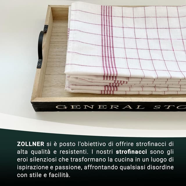 Detalle 2 de ZOLLNER 10 strofinacci cucina in cotone 50x70