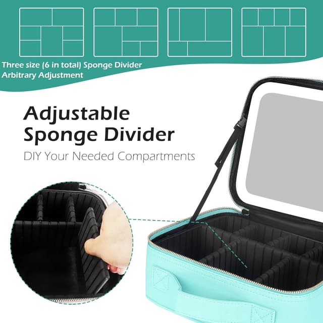 Thumbnail 3 de MOMIRA Travel Makeup Bag with Lighted Mirror