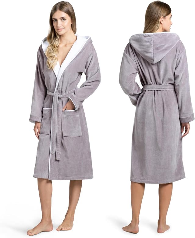 Detalle 2 de Twinzen Bademantel Damen 100 Baumwolle