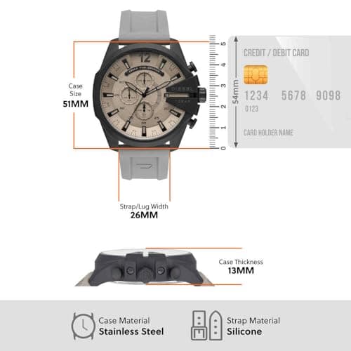 Thumbnail 5 de Diesel Mega Chief 51 mm cronógrafo gris claro grafito