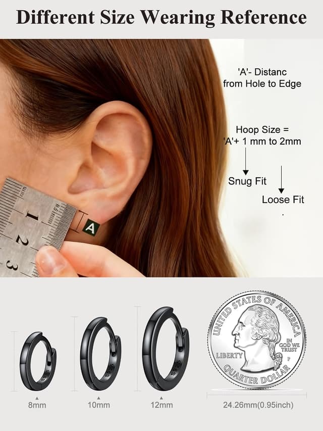 Thumbnail 6 de SILVERCUTE Argent 925 Huggie 8 mm đ