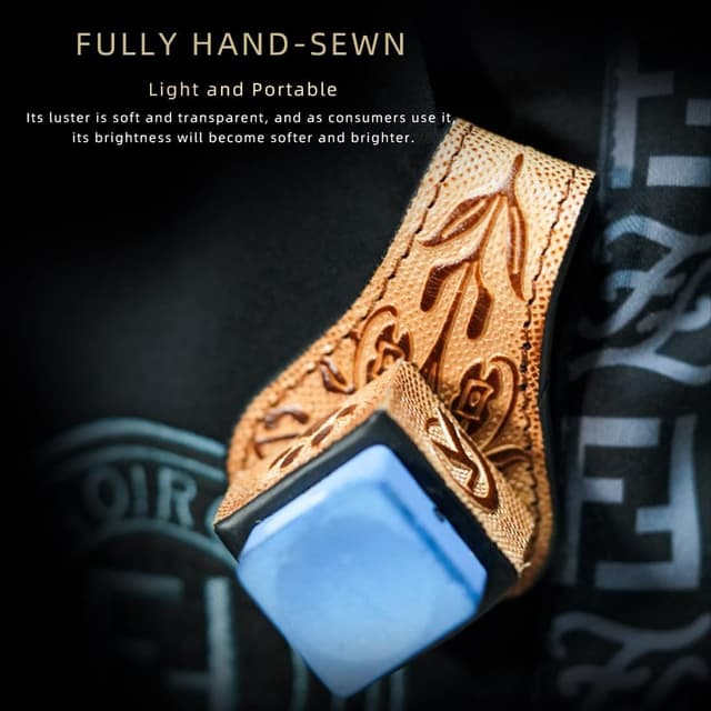 Detalle de KONLLEN magnetischer Billardkreidehalter aus Leder mit starkem Magnet