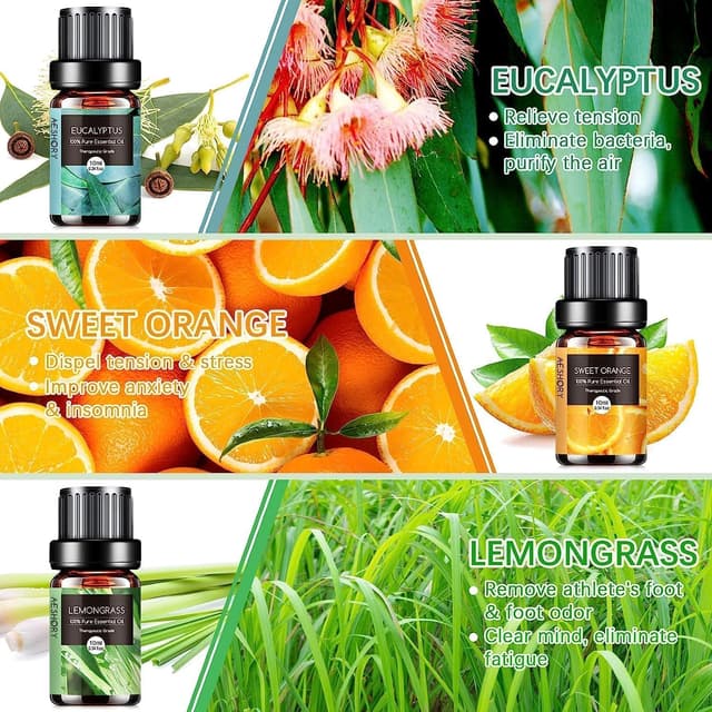 Thumbnail 2 de Aeshory 6 x 10ml Essential Oils Set for Diffusers 🕯