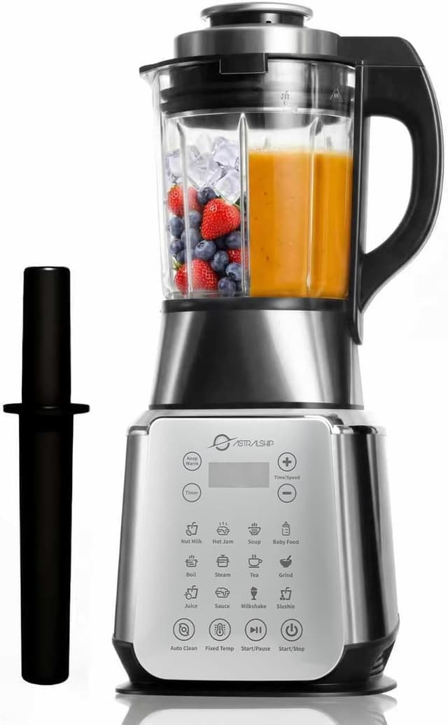 Detalle de ASTRALSHIP Glass Blenders for Kitchen (Stainless Steel) – 1500W Motor, Glass Jar, 9 Speeds & 14 Preset Programs