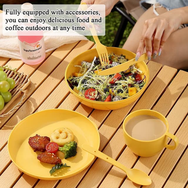 Detalle de Berglander Camping Mess Kit with Bowl, Plate, Cup, Cutlery & Carry Bag