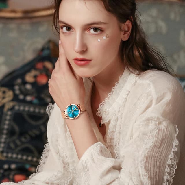 Detalle 2 de OLEVS Damenuhr Roségold 30 m