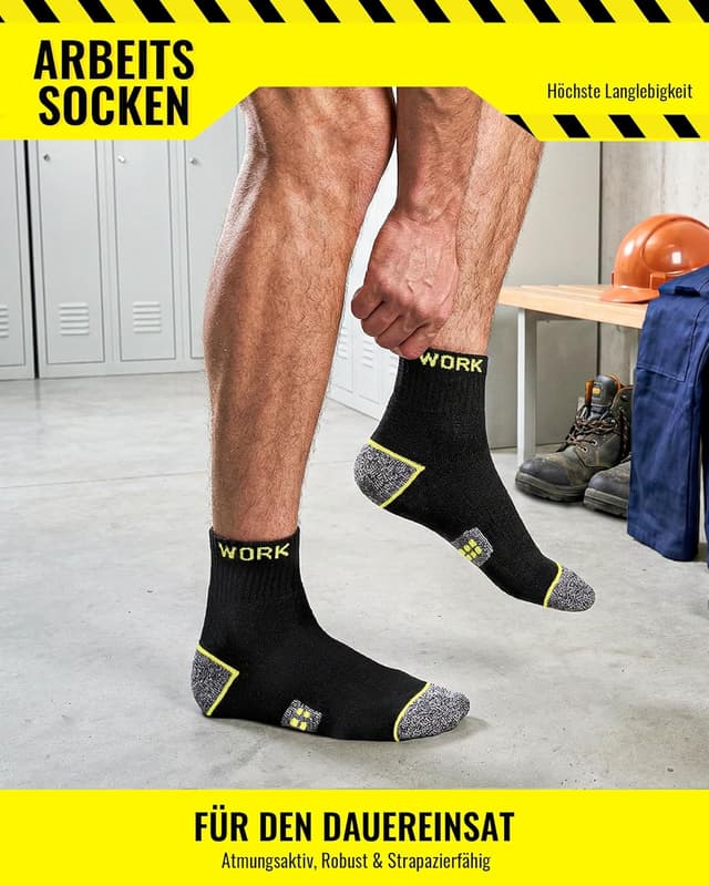 Detalle de Effeet Calze da lavoro uomo (10 paia) con rinforzi su punta e tallone, traspiranti e imbottite