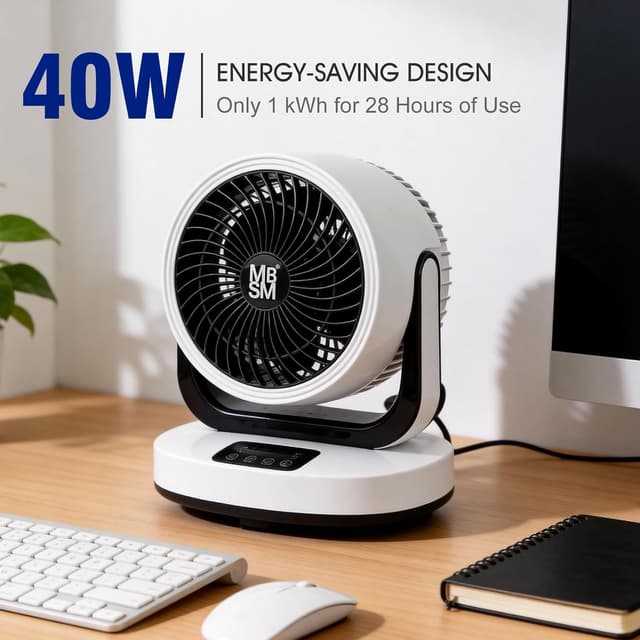 Thumbnail 6 de MBSM Air Circulator Desk Fan with 25 dB Quiet Operation, Touch Control, Remote & 70° Auto Oscillation