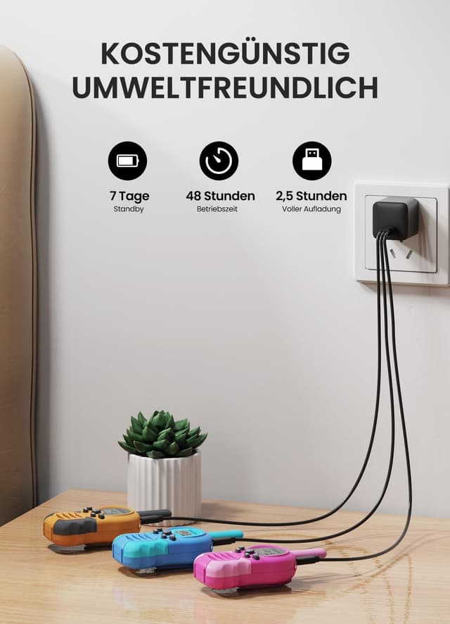 Detalle de FOREDOM Walkie Talkies 3er Set 48 Std. Sprechzeit 📟