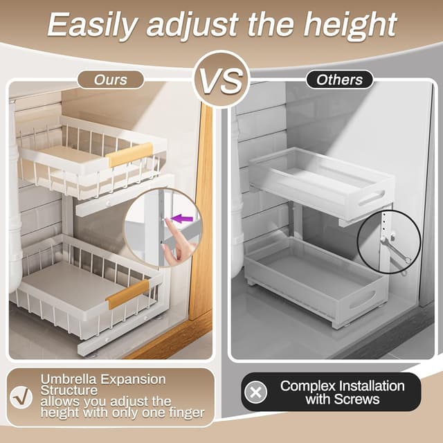 Detalle 2 de ADBIU Under Sink Organizer 15.75 in