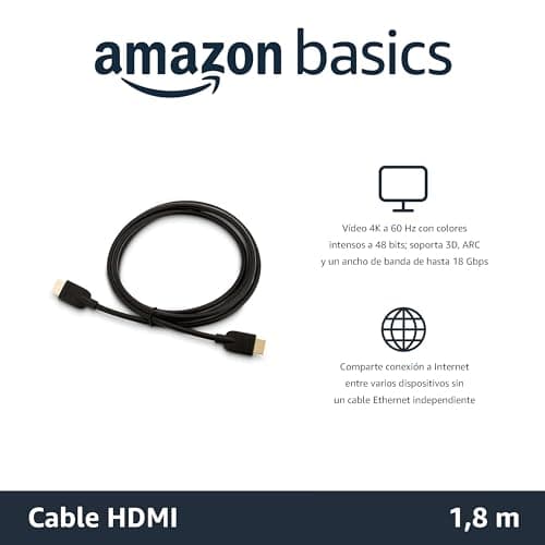 Thumbnail 3 de Amazon Basics Cable HDMI 4K 1.8 m - Paquete de 3 ⚡