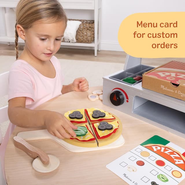 Thumbnail 6 de Melissa & Doug Holz-Pizzeria (41-teilig) – Pizza-Set für Rollenspiel ab 3 Jahren