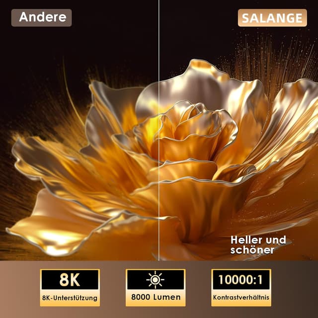 Detalle 2 de Salange Mini Beamer 2026 mit Android, 4K