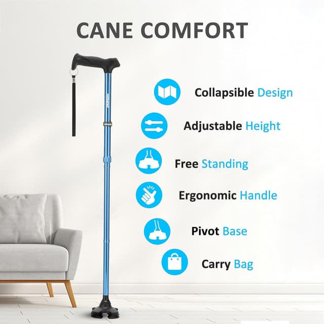 Detalle de Rehand walking stick with 8 height steps