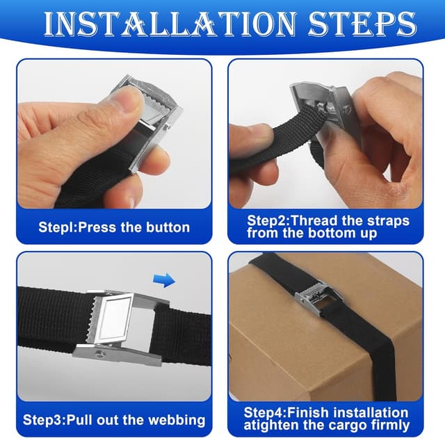 Thumbnail 5 de 10 Stück Spanngurt 25 mm x 4 m Zurrgurt Set
