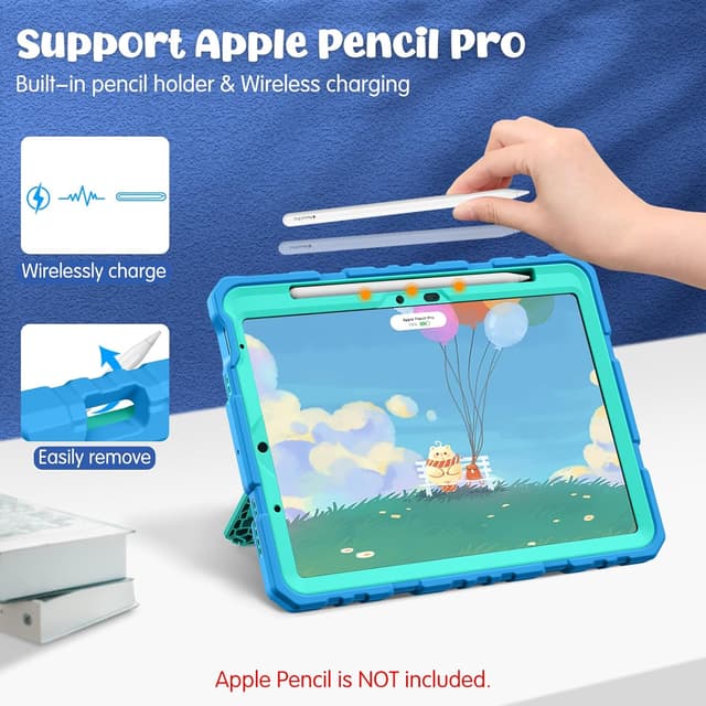 Detalle 2 de FINTIE Kids Rugged Case for iPad Air 11-inch (M4 2026 / M3 2025 / M2 2024) with Kickstand – Blue