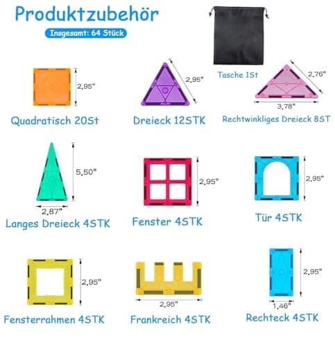 Thumbnail 2 de Katiago Bloques Construcción Magnéticos 64 Piezas 🧱
