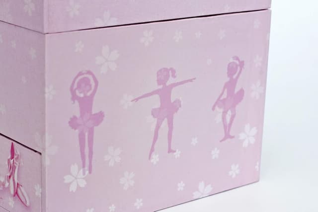 Detalle de Trousselier Cube Music Box Ballerina Slippers Pink – statuetta con carillon e rotazione su melodia